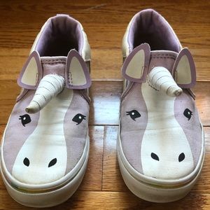 Girls unicorn vans size 2.5